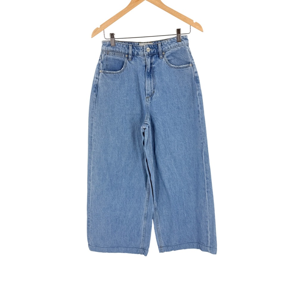 Wrangler Farrah Wide Leg Jeans Light Blue Size 7 High Rise Denim Retro Boho